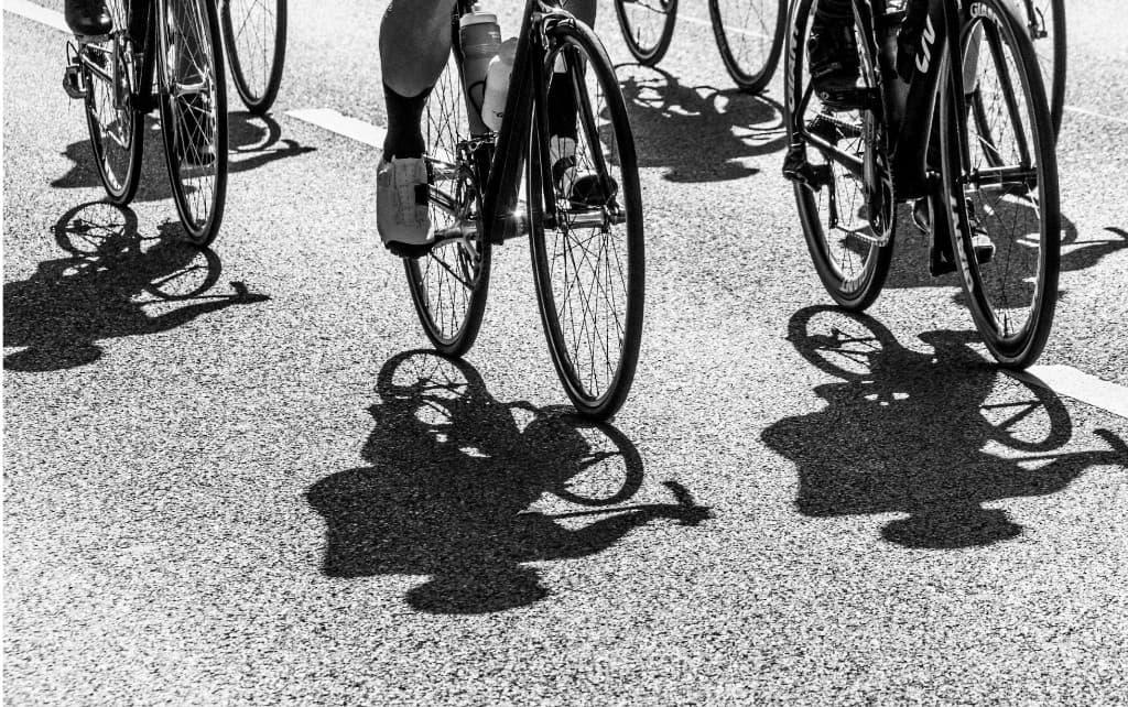 Cyclists riding together on Nairobi streets